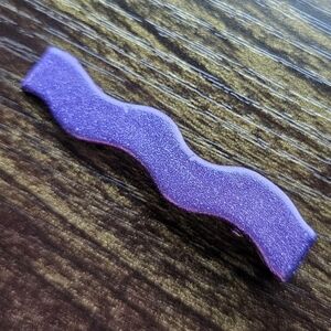 Neon Purple Shimmer Hair Clip Wavy Hand Painted Indie Accessories